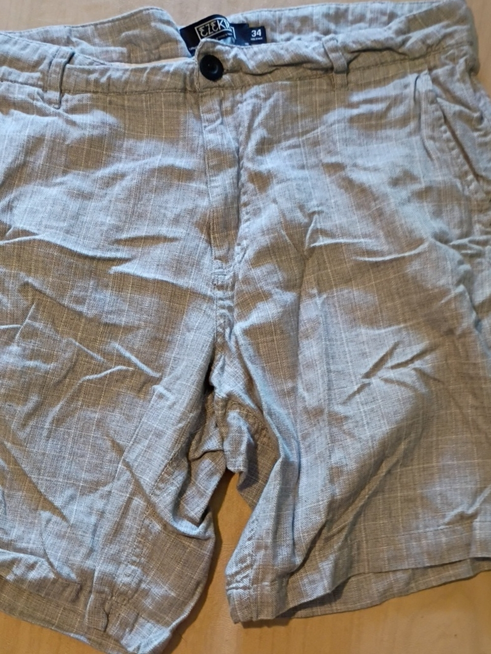 Ezekiel Light Beige Linen-Blend Men's Chino Shorts